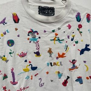 Vintage America White Embroidered Tee